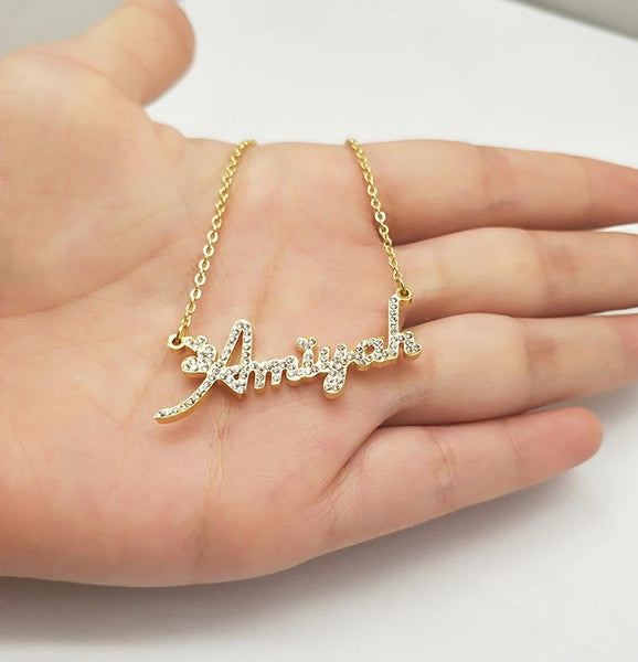 Ice out name necklace