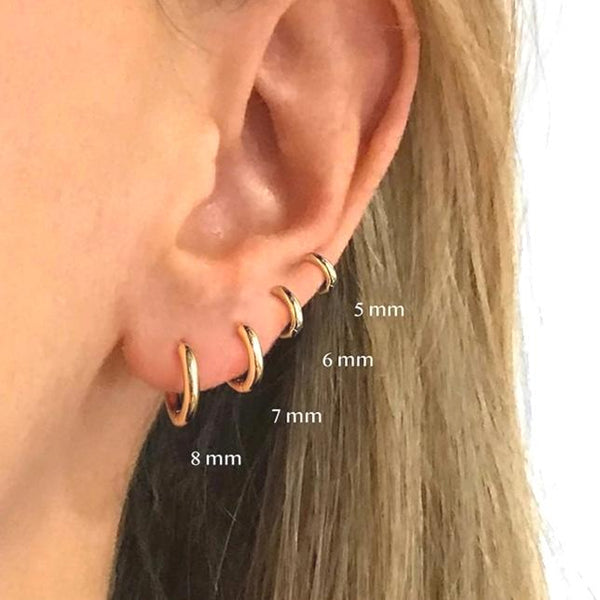 Sterling Silver Huggie Hoop Earrings