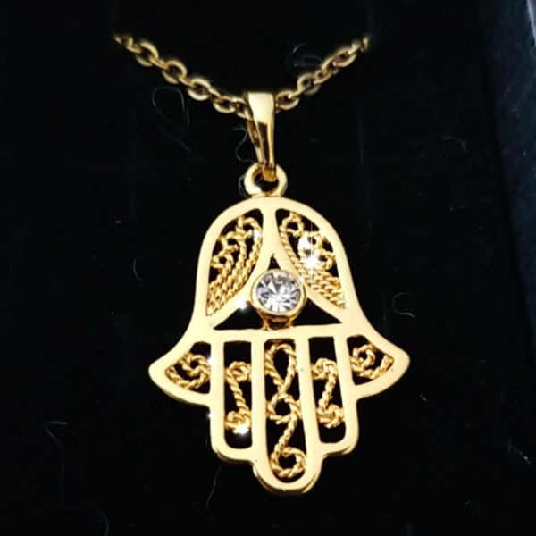 24K Gold Filled  Hamsa Necklace