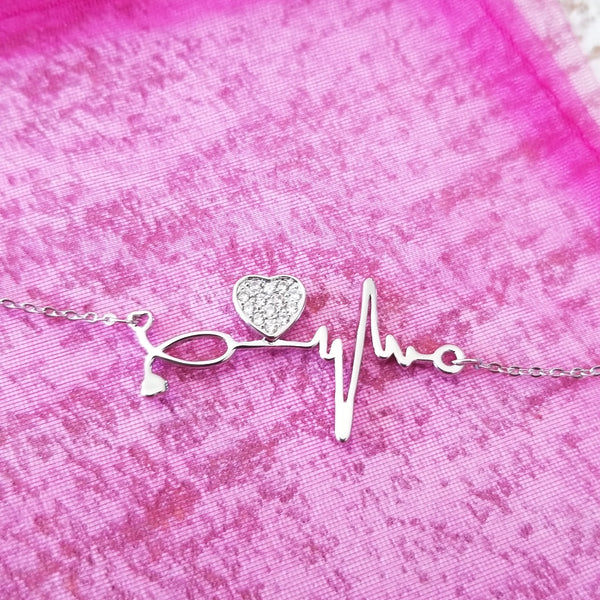 Stethoscope and Heart Necklace
