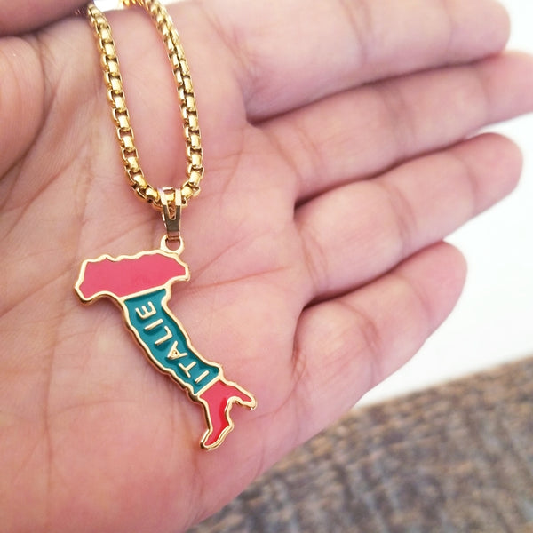 Italy Map Necklace
