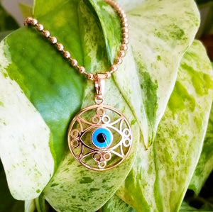 Rose Gold Filled Evil Eye Necklace