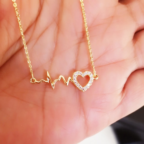 Heartbeat Necklace in Gold
