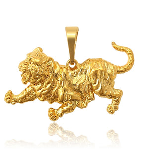 24k Gold Plated Lion Pendant Necklace