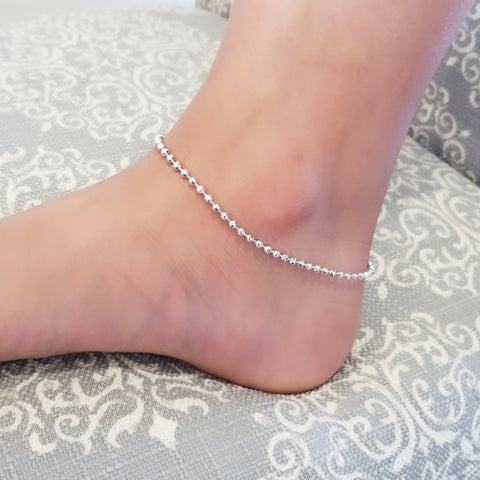 Sterling Silver Classic Simple Anklet
