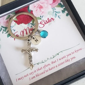 Personalized Cross Keychain