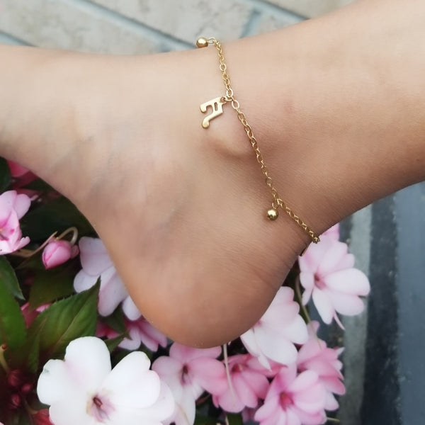 Music Note Anklet Gold HNS Studio Canada 