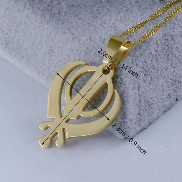 Khanda Necklace Gold Plated HNS Studio Canada 