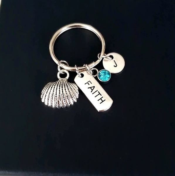 Personalized Seashell Keychain