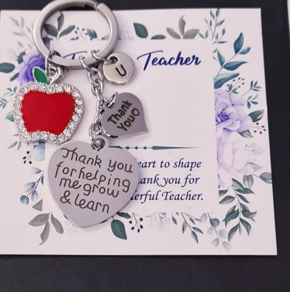 Thank you for Helping Me Grow Teacher's Keychain HNS Studio Canada 