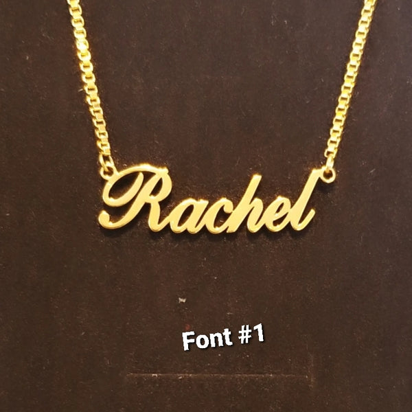 Custom Name Necklace with Box Chain