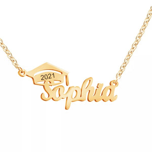 Personalized Graduation Name Necklace with Year HNS Studio Canada