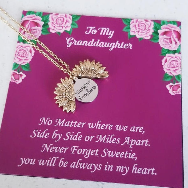 " You are My Sunshine" Necklace for Granddaughter or Grandma