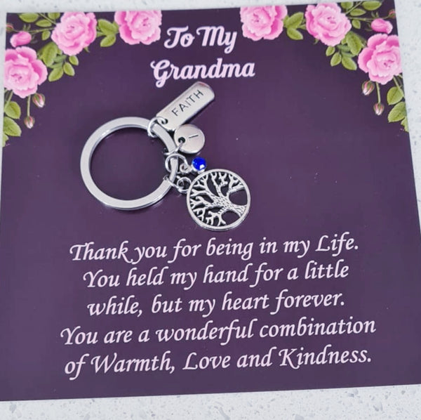 Personalized Tree of Life Keychain with Faith Charm HNS Studio Canada 