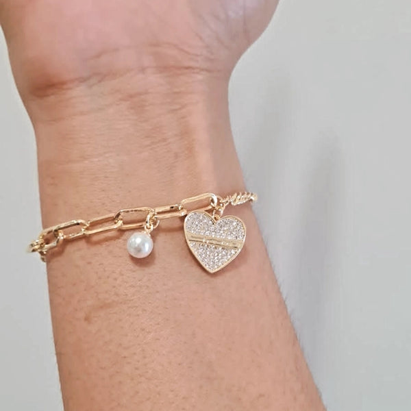 14k Gold Filled Heart Bracelet HNS Studio Canada