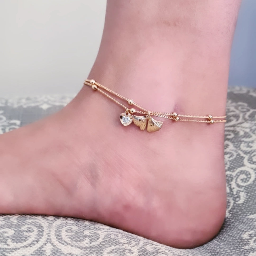 18k Gold Filled Two Layers Anklet HNS Studio Canada 
