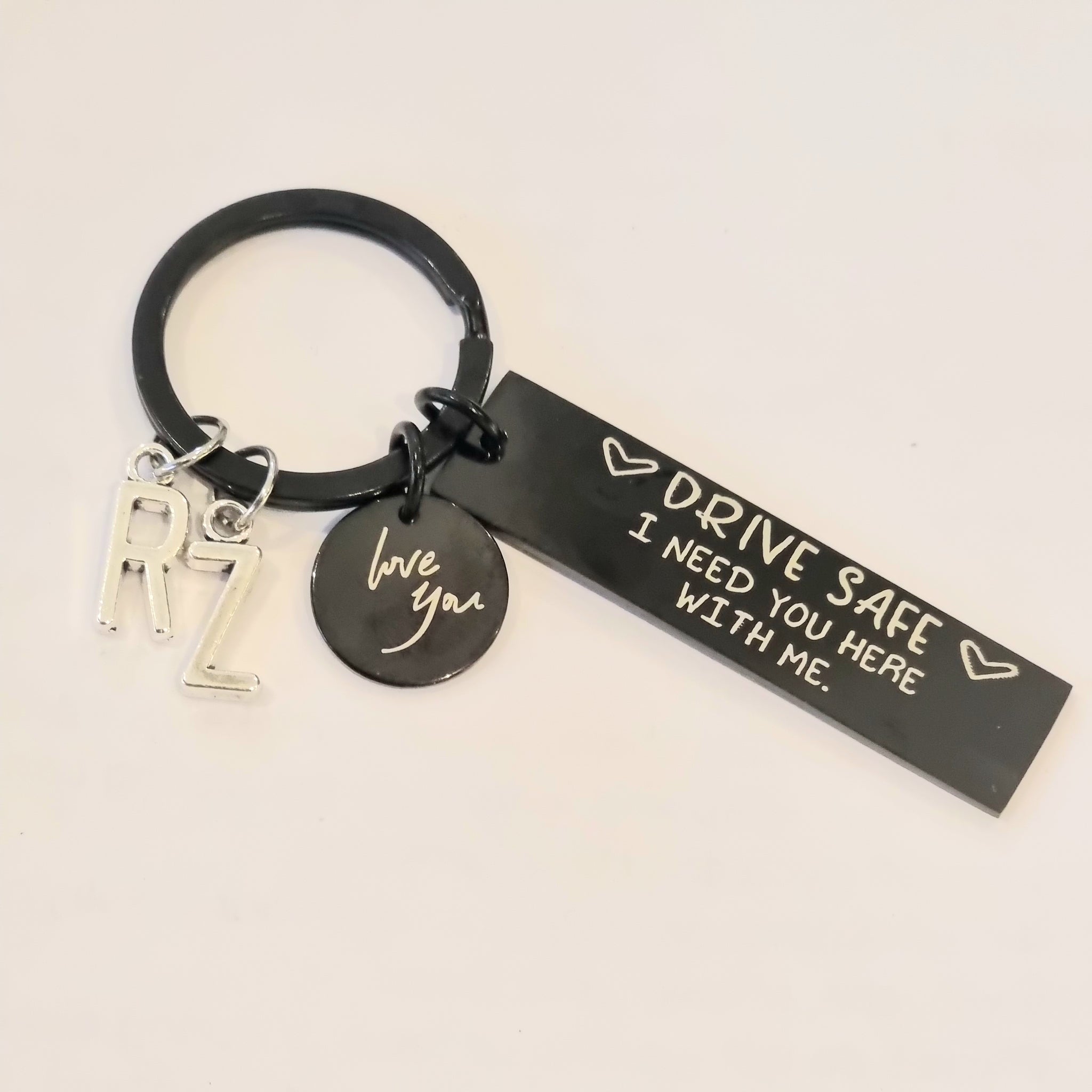 Drive Safe I Need You Here With Me Keychain-Black HNS Studio Canada 