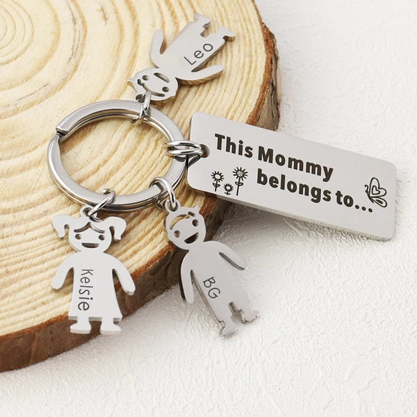 Personalized keychain with Children Charms