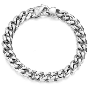 Men's 316L Stainless Steel Curb Link Chain Bracelet - 9 mm