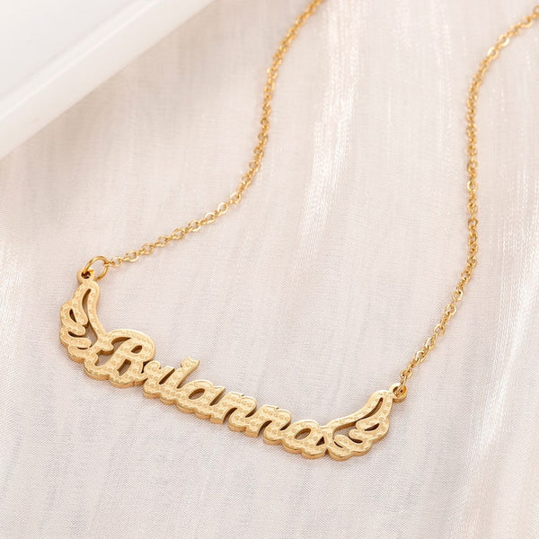 Angel Wings Name Necklace