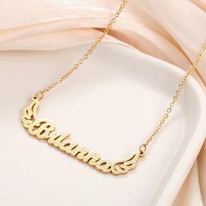 Angel Wings Name Necklace