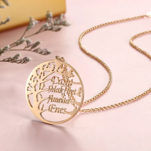Family tree necklace HNS STUDIO Canada 