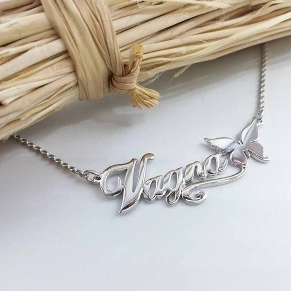 Personalized Butterfly Name Necklace HNS Studio Canada