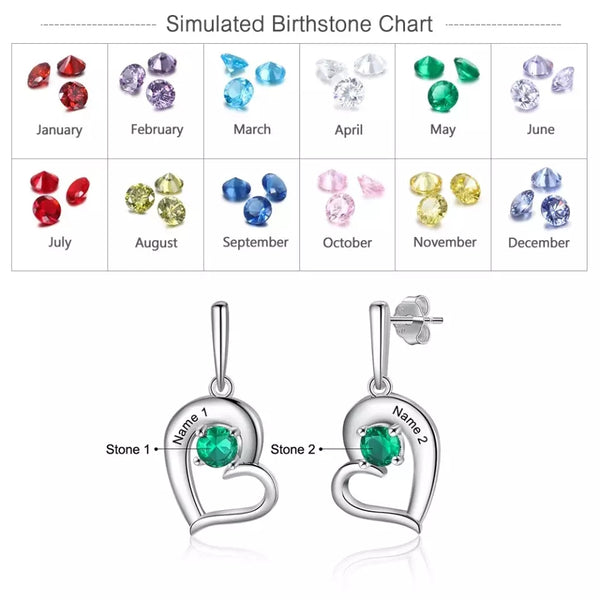 Earrings with Birthstone and Name HNS Studio Canada 