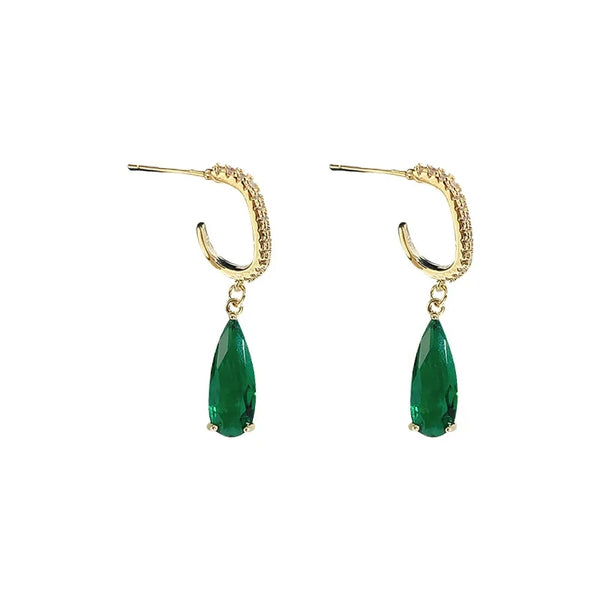 Emerald  Drop Earrings HNS Studio Canada 