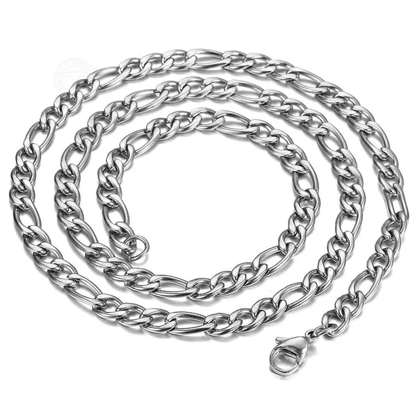 5mm Figaro Link Stainless Steel Necklace HNS Studio Canada 