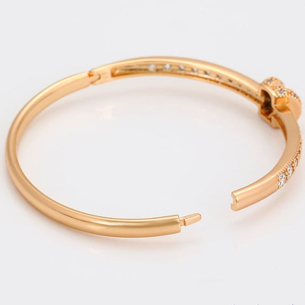 Gold Plated Hinged Bangle Bracelet HNS Studio Canada 