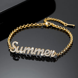 Personalized Iced Out Bling Name Bracelet HNS Studio Canada 