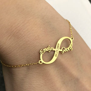 Personalized Infinity Bracelet with Names and Date HNS Studio Canada 