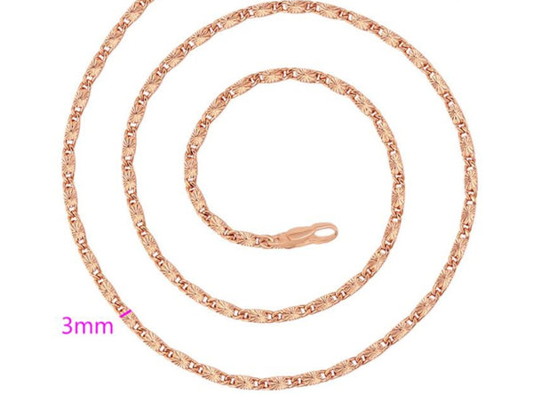 3mm Rose Gold Snail Chain Bracelet Anklet