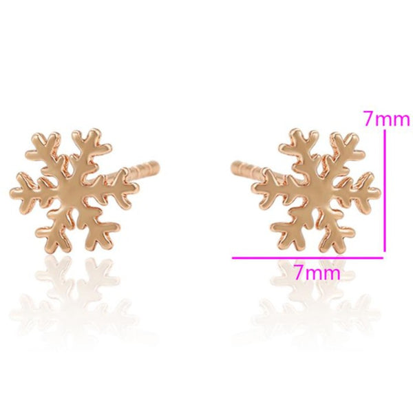 Snowflake Stud Earrings Rose Gold HNS Studio Canada 