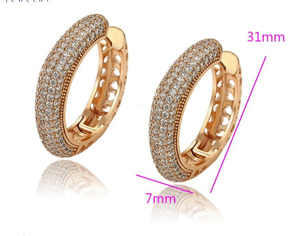 18k Gold Filled Hoops With Cubic Zirconia HNS Studio Canada 