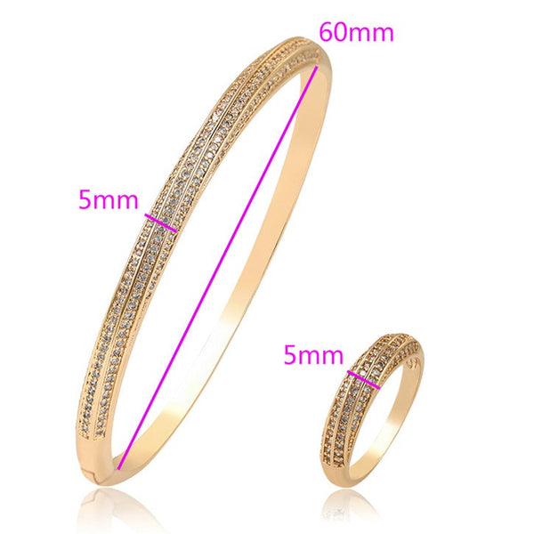 18k Gold Plated Bangle Bracelet with Matching Ring HNS Studio Canada 