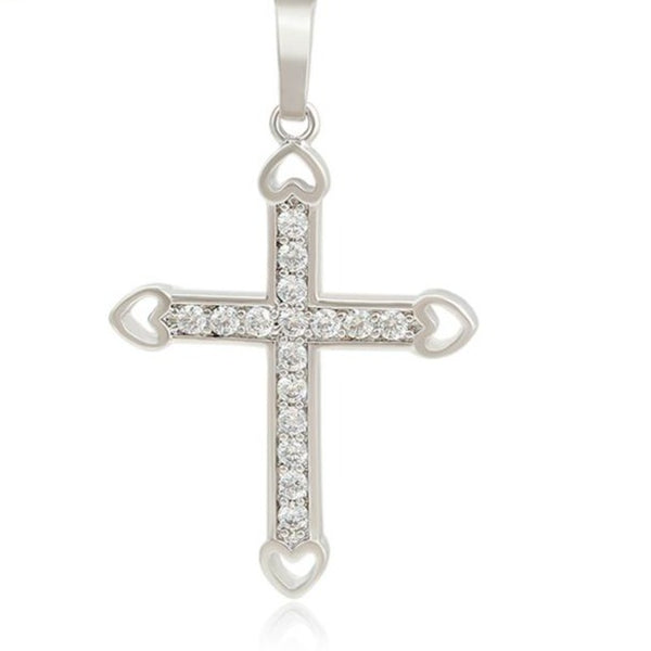 Silver Cross Necklace, Christmas Necklace Gift HNS Studio Canada 