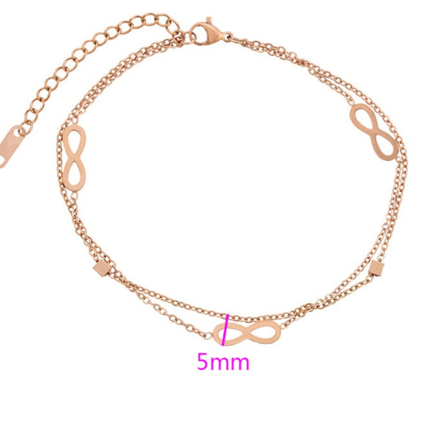 18K Rose Gold Plated Love Infinity Anklet