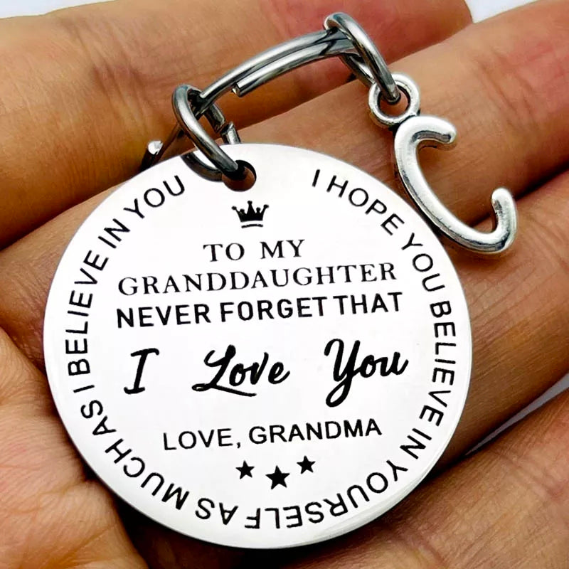 To My Granddaughter/Grandson Keychain From Grandma HNS Studio Canada 