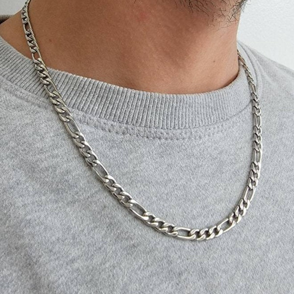 5mm Figaro Link Stainless Steel Necklace HNS Studio Canada 