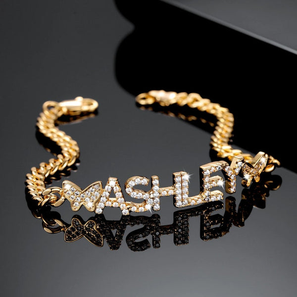 Personalized Iced Out Bling Name Bracelet