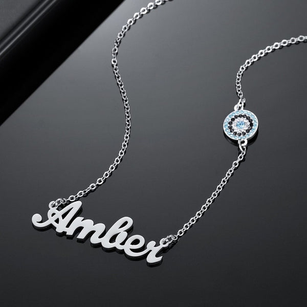 Personalized Evil Eye Name Necklace