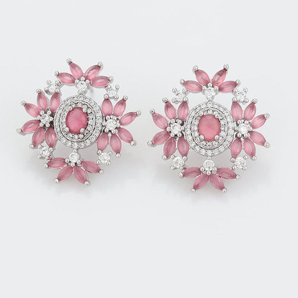 Primrose Pink Floral Studs HNS Studio Canada 