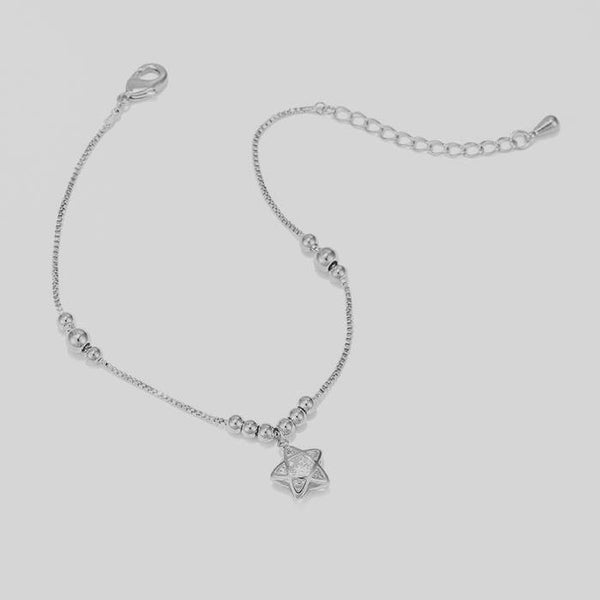 Dainty Silver Star  Charm Bracelet