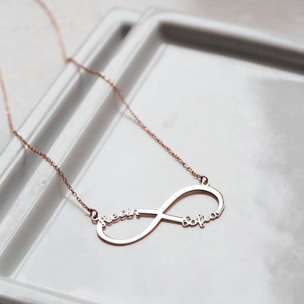 Personalized Infinity Necklace with 2 Names HNS Studio Canada 