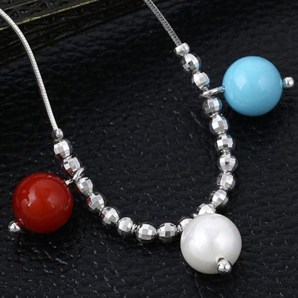 Sterling Silver Anklet with Beads HNS Studio Canada 