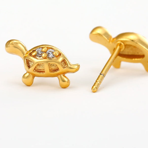 Sea Turtle Stud Earrings Gold Plated HNS Studio Canada 