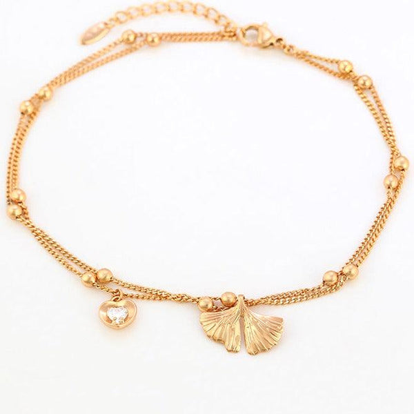 18k Gold Filled Two Layers Anklet HNS Studio Canada 