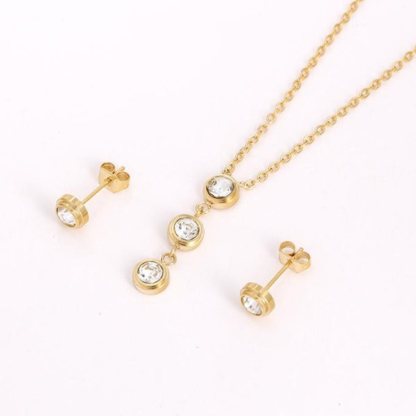 Gold filled necklace and earrings set